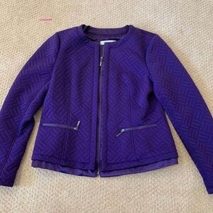 Laura Ashley Quilted Jacket Women’s Size Medium Purple Blazer Casual Or Dress